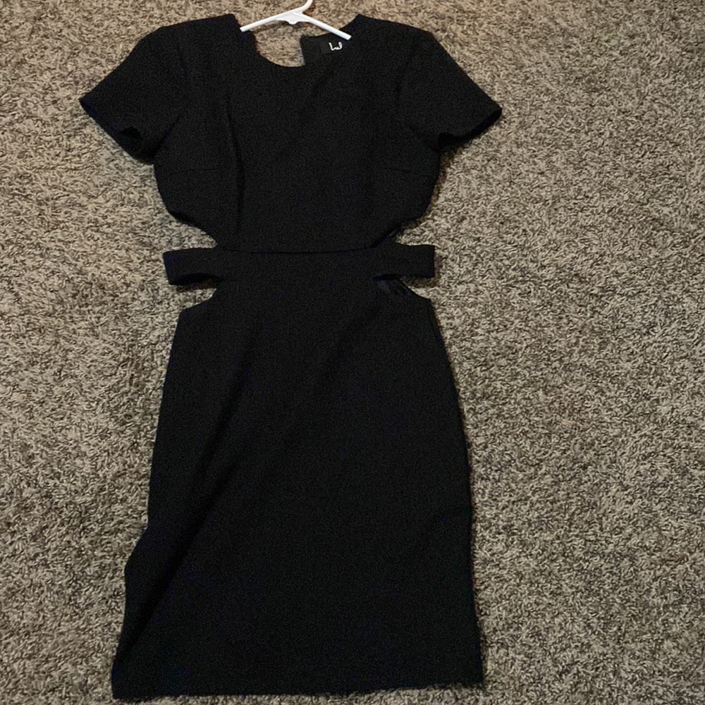 Feelin the Heat black Body Con Dress w/ Cutouts